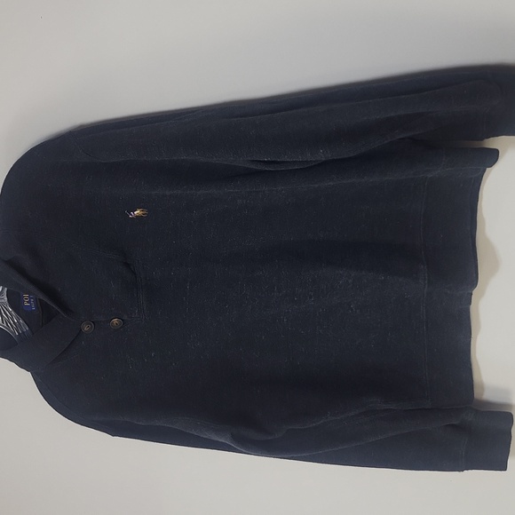 POLO RALPH LAUREN Gray Cotton Estate Rib Double Button Pullover- Youth/Short Man - Picture 3 of 12